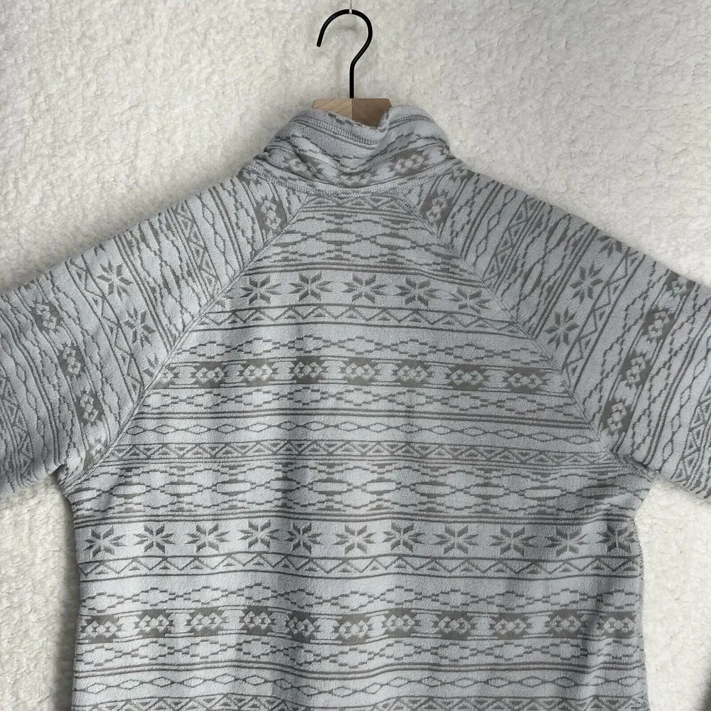EDDIE BAUER Womens Aztec Southwest Pattern Quarter Zip Fleece Pullover Size L - Picture 6 of 9